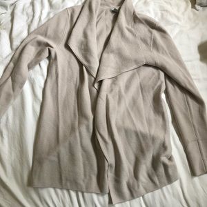 Jigsaw long wool light grey cardigan, size m